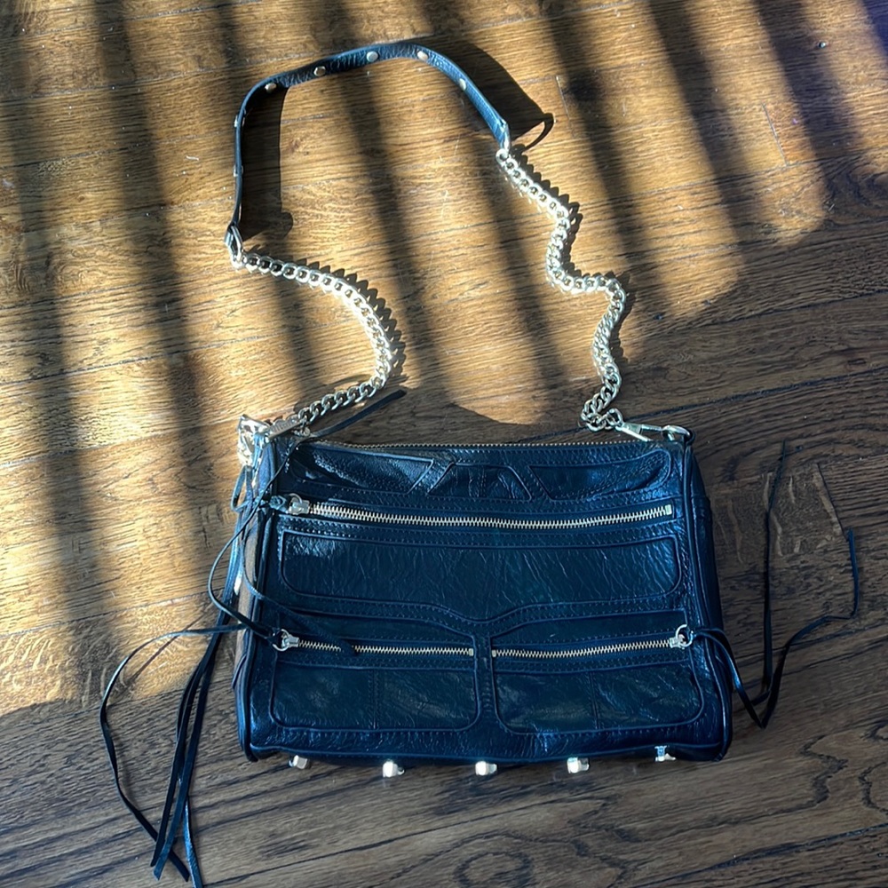 Black leather Rebecca Minkoff bag